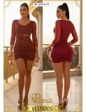 VESTIDO PITBULL VR2414 VINO