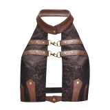 CHALECO STEAMPUNK DE CUERO SINT�TICO JACQUARD N20158