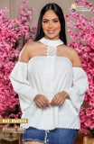 BLUSA LARGA BLESS ME BM1615 BLANCO