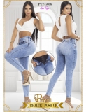 JEANS CON FAJA EN CINTURA  PITBULL PTF7696