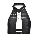 CHALECO STEAMPUNK DE CUERO SINTTICO JACQUARD N20156