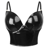  TOP CORTO SEXY ESTILO PUNK DE PIEL SINTTICA N23648