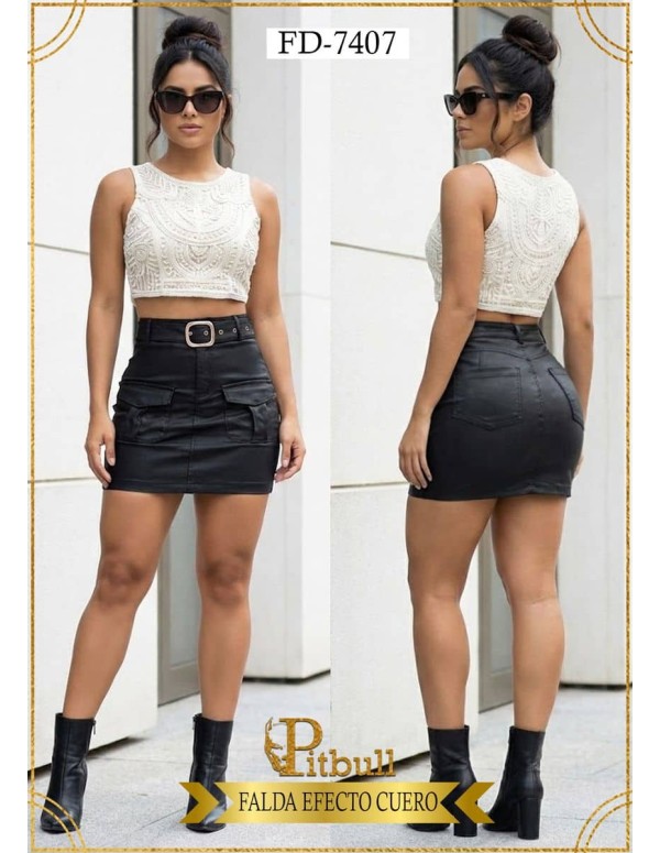 FALDA EFECTO CUERO PITBULL FD7407