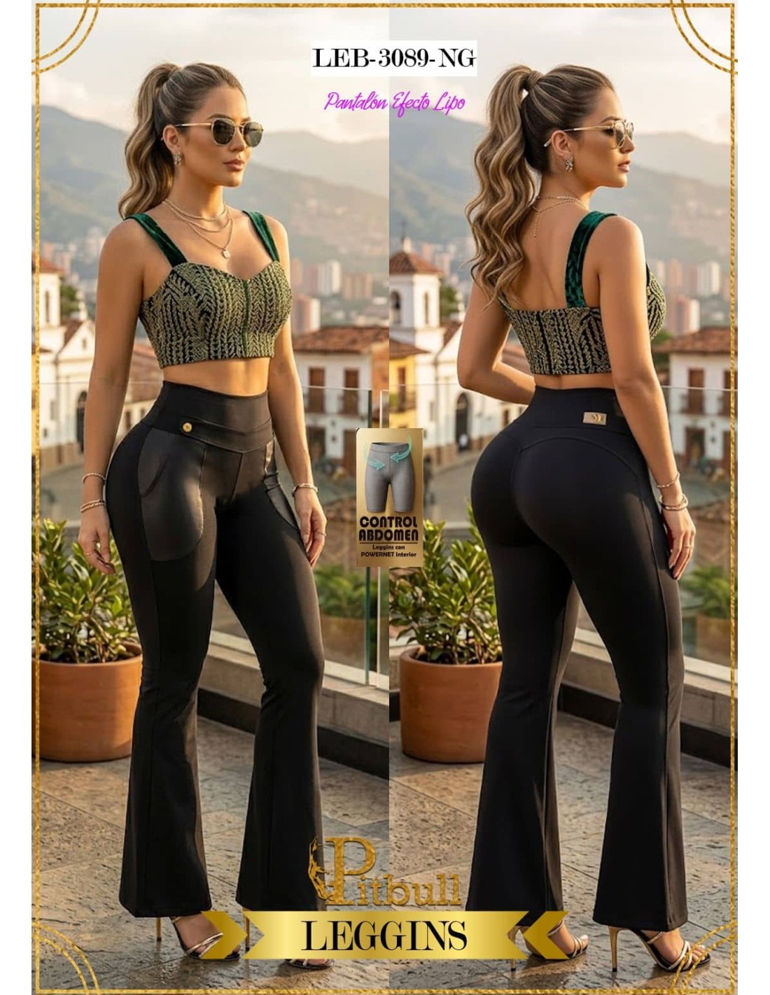 LEGGINS PITBULL REF LEB3089 NEGRO
